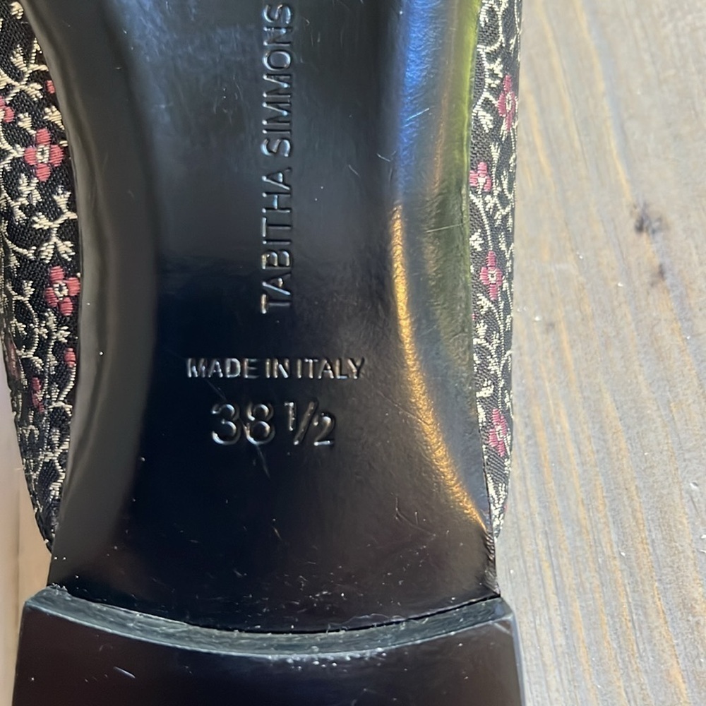 New. Tabitha Simmons Masha Bow mules in black multi Size 38.5, US 8.5 - Picture 9 of 10